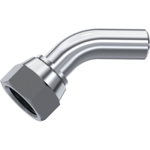 Lasfitting 45° bocht vlakdichtend BSPP vrouwelijk swivel