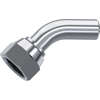 Lasfitting 45° bocht vlakdichtend BSPP vrouwelijk swivel