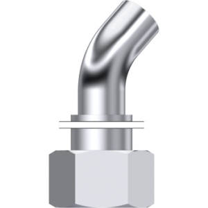 Lasfitting 45° bocht metrisch vrouwelijk swivel (met o-ring)